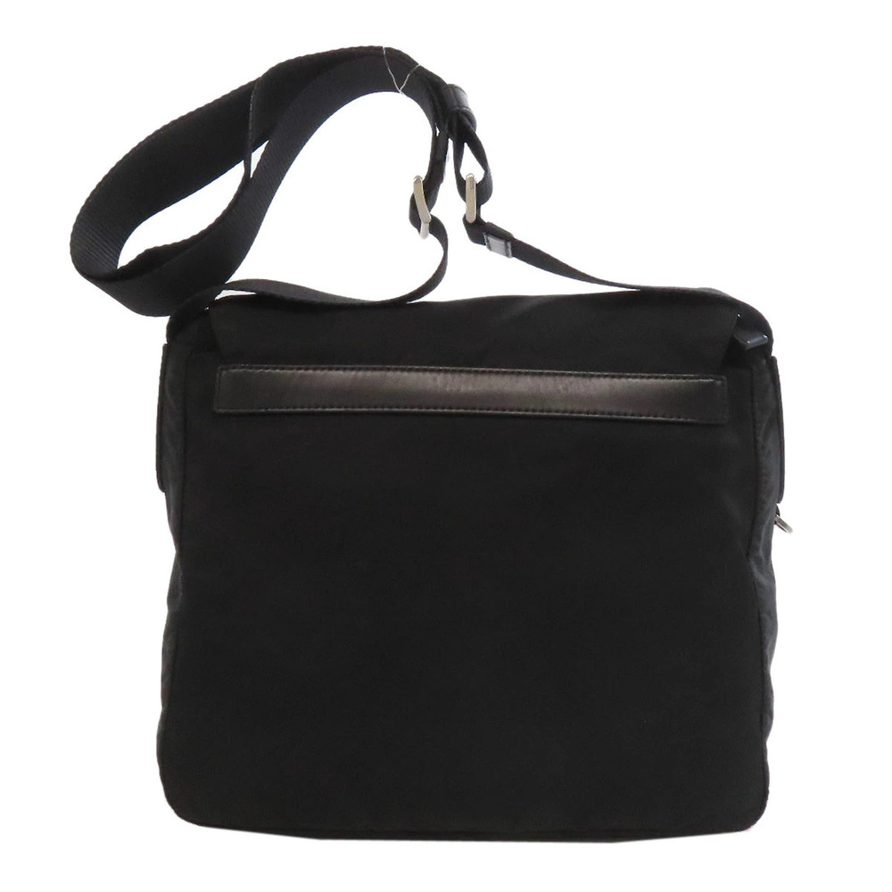 Prada Crossbody Tessuto Messenger Bag leather black trim Black